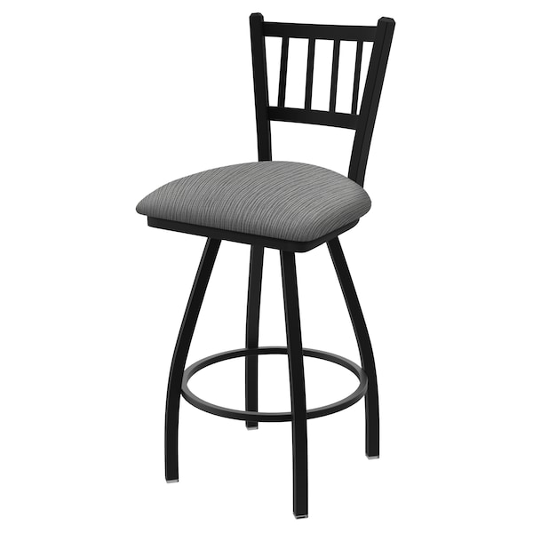 36" Swivel Bar Stool, Black Wrinkle, Graph Seat